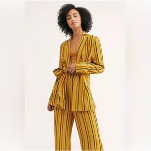 Capulet Kasi Tie Blazer Marigold Jacket Stripe Size Small